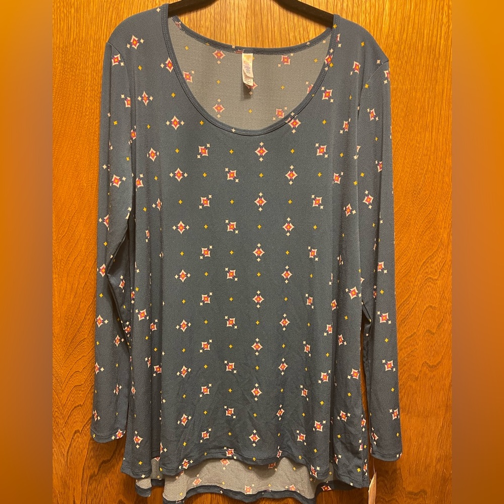 LuLaRoe - Lynnae - 2XL - Blue w/gold and pink diamonds - NWT